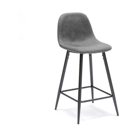 Lot de 4 tabourets en similicuir gris 50x491h cm