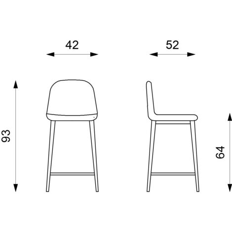 Lot de 4 tabourets en similicuir gris 50x491h cm