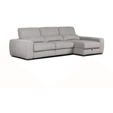 Canapé gris Duke avec péninsule réversible et fonction lit (1/5)