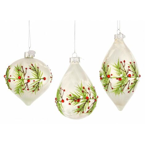 Lot de 12 Pendentifs Vt Branch Blanc Ass3
