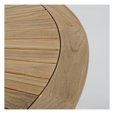 Table Ronde En Bois Avec Plateau Tournant - Marron - Jusqu'à 6 Personnes