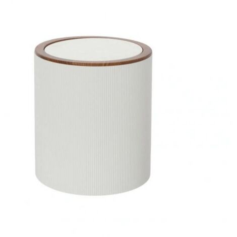 Poubelle Série London Couleur Blanc Et Bois