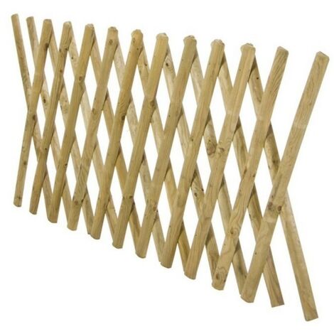 Iperbriko – Clôture extensible en bois naturel 80x250 cm – Fini naturel – Pour délimitation esthétique d'espaces extérieurs – Adaptable selon besoins