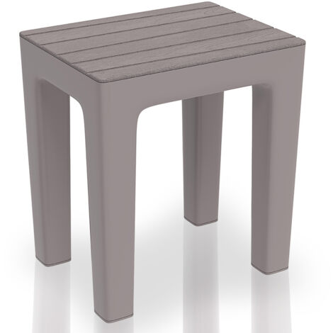 Tabouret de salle de bain gris tourterelle Woody Line (1/5)