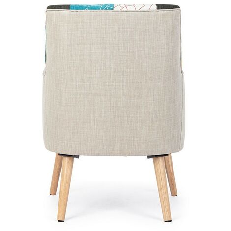 Fauteuil tissu patchwork Galatea