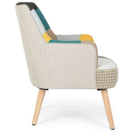 Fauteuil tissu patchwork Galatea