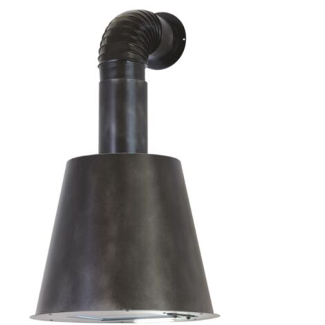 Hotte aspirante casquette inox anthracite Ø50 cm – Débit 600 m³/h – Niveau sonore 54 dB – Éclairage LED 2-3W – 3 vitesses de ventilation – Defibrico