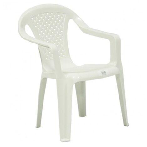 Chaise en plastique pour enfants avec accoudoirs – Couleur blanche – Dimensions 38x38x52 cm – Matériau polypropylène – Empilable