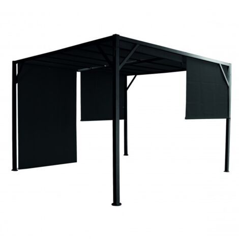 Tonnelle cube noire 300x300xH210 cm (1/3)