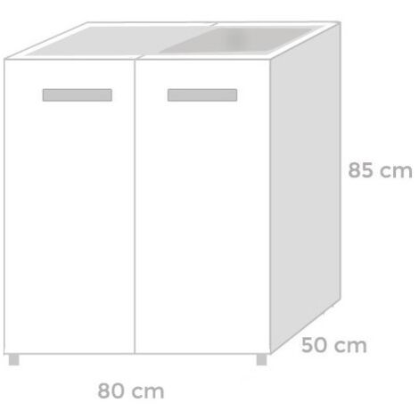 Meuble de cuisine Frêne Blanc 2 portes Cm 80x50xH 85