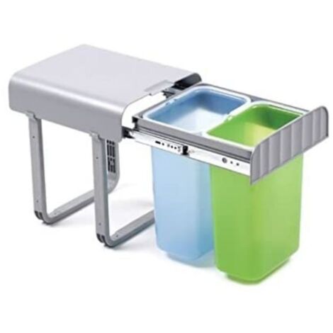 Poubelle extractible Aladin2 deux seaux de 8 litres H36.2xL28.7xP33.2 (1/2)