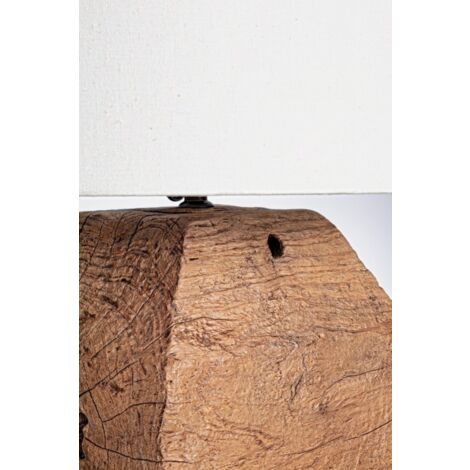 Lampe de table en bois D.35x40h lumen blanc