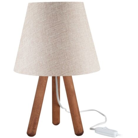 Lampe De Table Vintage – Marron Et Beige, 64 Cm, Culot E14, Blanc Chaud (occasion)
