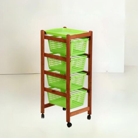 Chariot porte-fruits cerisier 81x38x32 (1/2)
