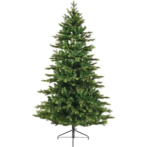 Webmarketpoint – Sapin de Noël épicéa Galloway Ø120 cm – Hauteur 180 cm – Pied en métal – Mélange de pointes PE et PVC (1/3)