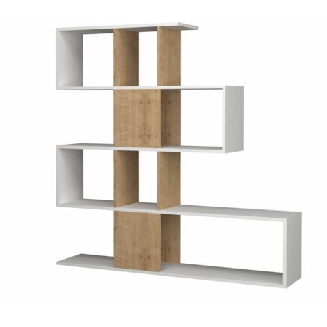 Bibliothèque en chêne blanc 145x145x29 cm. AKTIF