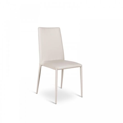 Lot de 4 chaises en similicuir et métal gris clair Cleo STS (1/4)