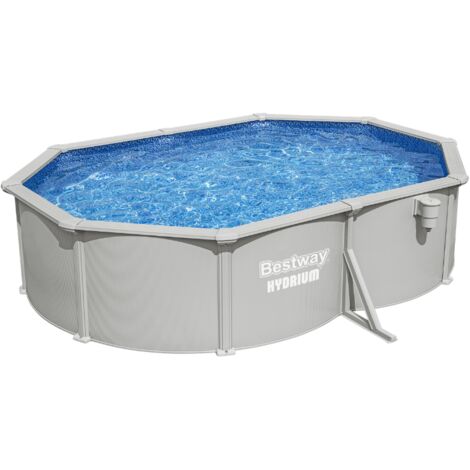 Bestway Piscine acier ovale Bestway Hydrium 500 x 366 x 122 cm gris clair