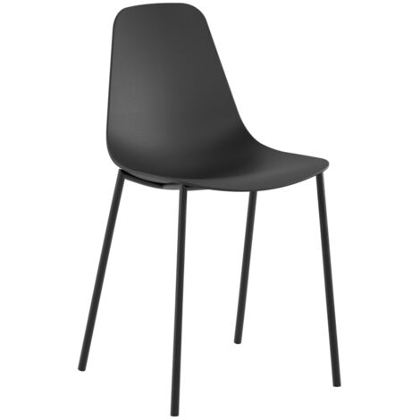 Frida Chaise En Polypropylène Noir 4 Pcs (1/5)