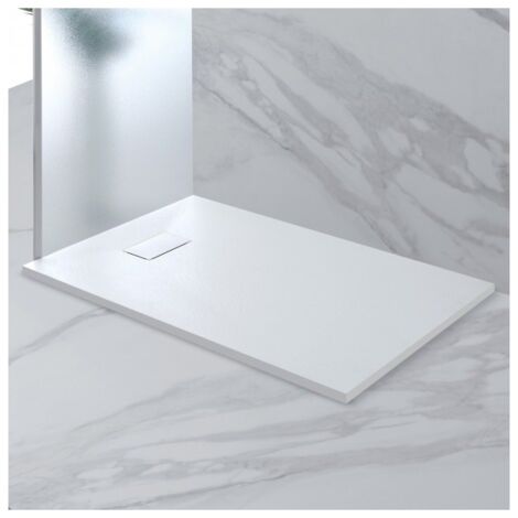 Receveur de douche blanc effet pierre 80x120x h2.8 cm