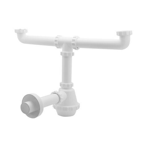 Siphon PVC 2 voies pour évacuation 40 mm