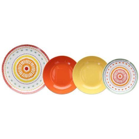 Service De Vaisselle 18 Pièces Porcelaine Multicolore Aruba