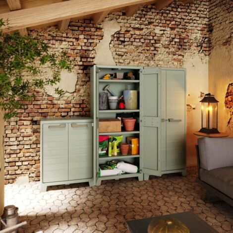 Armoire de rangement d'extérieur avec étagères Planet Gris jade Keter