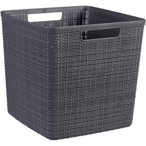 Boîte de rangement Cube 17l Jute recyclé anthracite