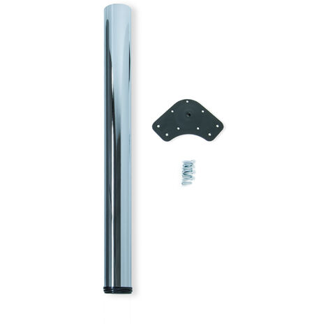 Emuca – Pied de table réglable en acier chromé – Diamètre 60mm – Hauteur 870-890mm – Capacité de charge 50kg – Montage facile avec vis fournies