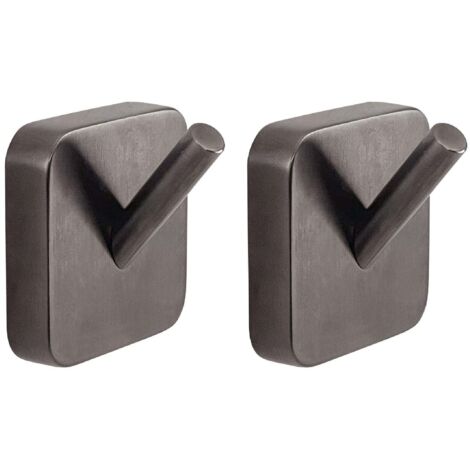 Porte-serviettes adhésifs Tonga gun metal, 2 pièces, 4,9 x 4,7 x 3,1 cm (1/2)