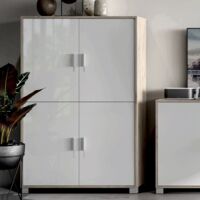 Armoire quatre portes avec étagères pour bureau Bianco Venato 107x41x h162 cm
