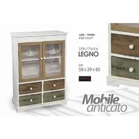 Armoire ancienne avec tiroirs vitrine cm 58 x 29 x 85 h