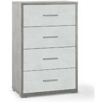Commode de bureau à quatre tiroirs Ciment Blanc 51x41x h110 cm