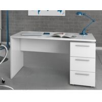 KIT SCRIVANIA STYLUS C/CASSETTIERA 138X60X74 B.CO LAC.