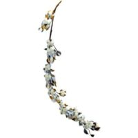 Guirlande Blanche Fleurs en Coton Véritable