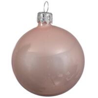 Décoration de sapin de Noël Boule en verre rose brillant 8 cm