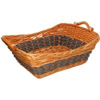 Panier rectangulaire en osier gris et miel cm51x38h19