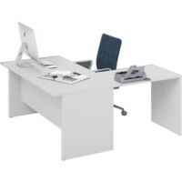 Scrivania da ufficio ad angolo reversibile colore Bianco H74x160x160cm