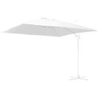 Parasol en aluminium avec mât latéral blanc 3x4 m
