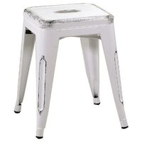 Tabouret en fer bristol blanc antique cm39x39h45