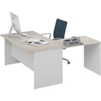 Scrivania da ufficio ad angolo reversibile colore Olmo H74x160x160cm