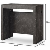 Table Console Transformable en marbre noir