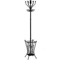 Porte-manteau en métal noir avec porte-parapluie