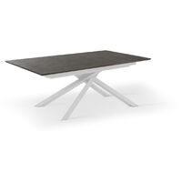 Table extensible avec plateau rouille et pieds blancs 170/270x90x76h cm