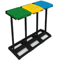 Portasacco per Raccolta Differenziata a 3 Scomparti 97x36x80 cm