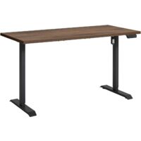 Bureau Réglable en Hauteur Standing Desk avec 4 Hauteurs d'Affichage et Moteur 150x69 cm Noce Brera et Noir