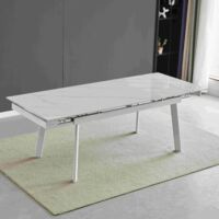 Table extensible blanche 160x90x76 cm