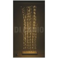 Branches lumineux de 200 cm sur base en bois, 40 LED blanc chaud.