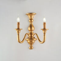 Applique in legno oro antico 2 luci H.41 - L.35 - P.21