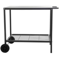 Desserte extérieure pour plancha – Dimensions L. 90 x l. 58 x H. 75 cm – Structure en métal avec roues – Poids maximum 30 kg – Neka